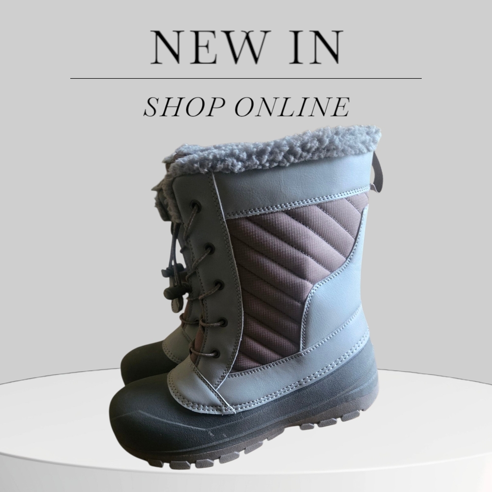 Gray and Brown Winter Boots